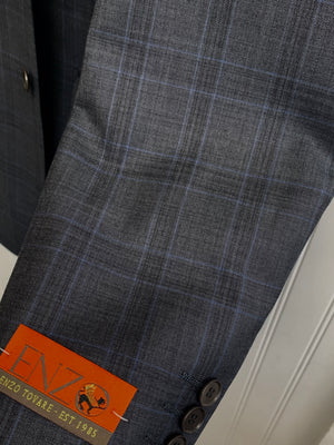 Enzo Super 150 Wool Suit- 84547-1 (Gray/BlueWindowpane)