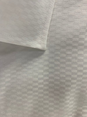 Giovanni's Spread Collar Tonal Check Dress Shirt - White-01