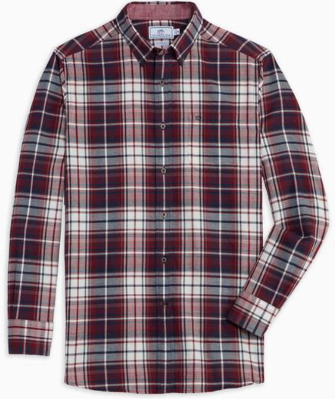 Southern Tide Flannel Purser Plaid Sport Shirt 8380
