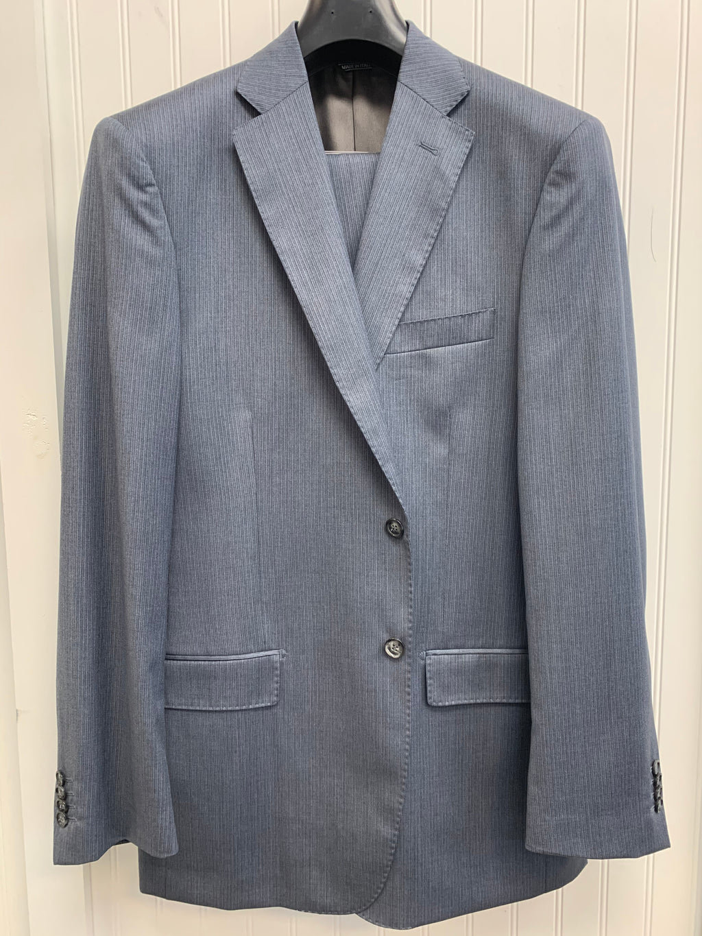 Galante Super 150's Wool Suit - 300244-65 (Gray Sharkskin Pin)