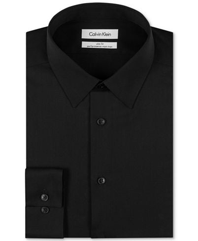 Calvin Klein Performance Slim Fit Dress Shirt - Black Giovanni's Fine Fashions Calvin Klein Performance Slim Fit Dress Shirt - Black Giovanni's Fine Fashions