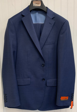 Enzo Super 150 Wool Suit- 84551-1 (Blue/Navy Windowpane)