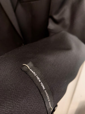 Andrew Marc Wool Suit - CRT02MAY0024 (Black Tonal Herringbone)