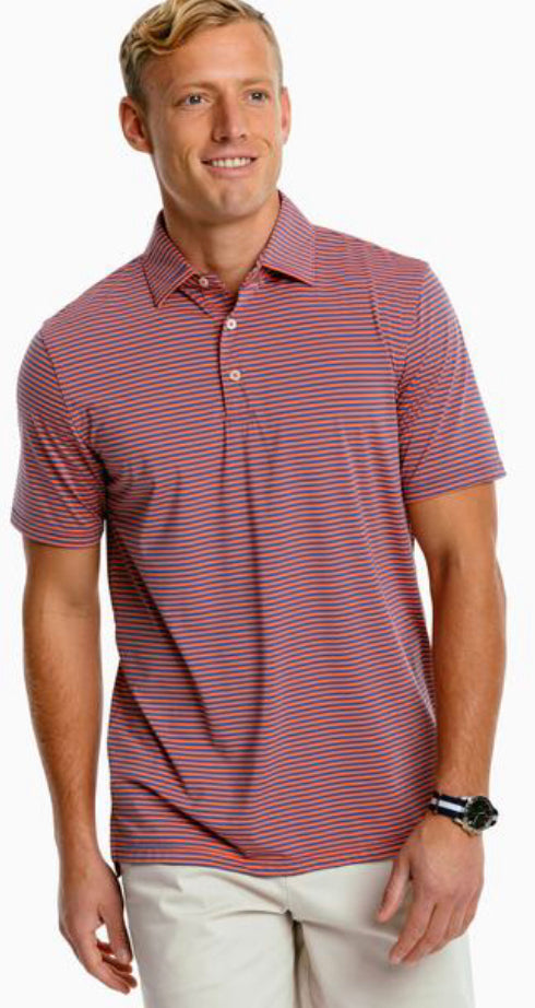 Southern Tide Brrr Eeze Quetzal Stripe Performance Polo 7696