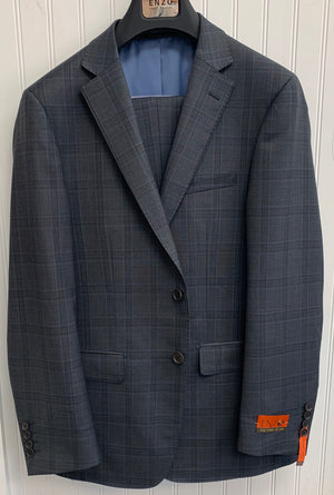 Enzo Super 150 Wool Suit- 84547-1 (Gray/BlueWindowpane)