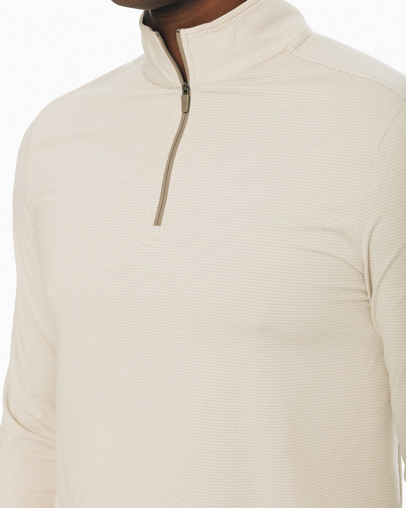 Southern Tide L/S Heather Cruiser Micro Stripe Performance 1/4 Zip