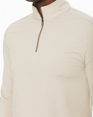 Southern Tide L/S Heather Cruiser Micro Stripe Performance 1/4 Zip