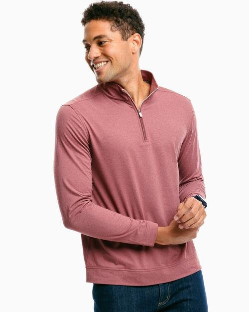 Southern Tide Backbarrier Heather Performance Quarter Zip