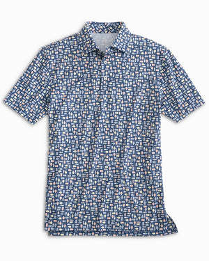 Southern Tide Drivers Brewers Print Performance Polo