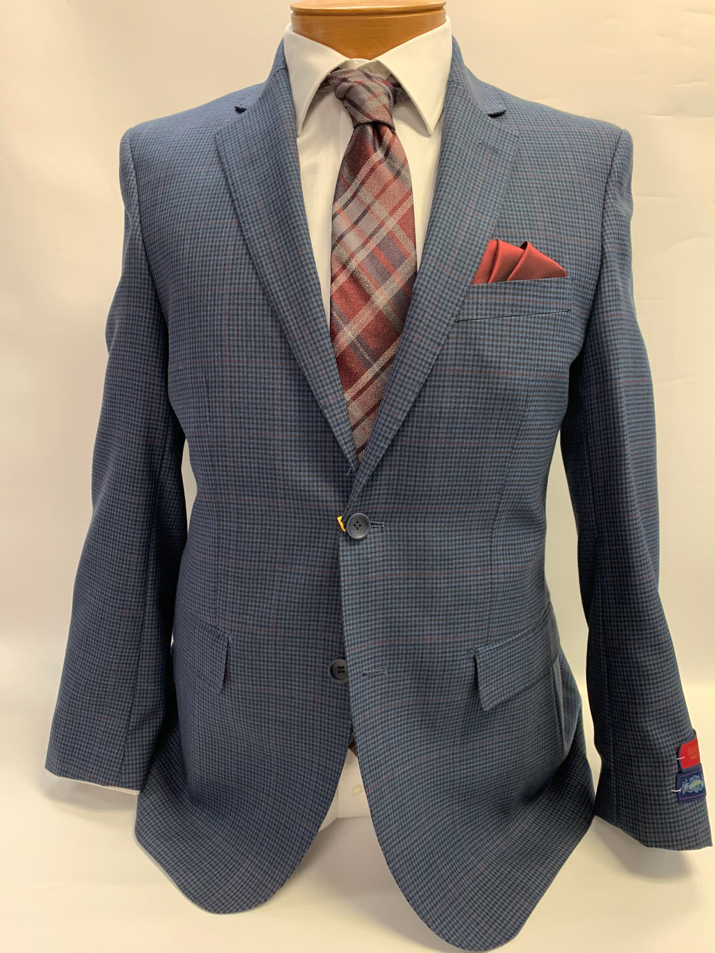 Mantoni Super 140 Sport Coat Blue w/ Multi Check -78761-1