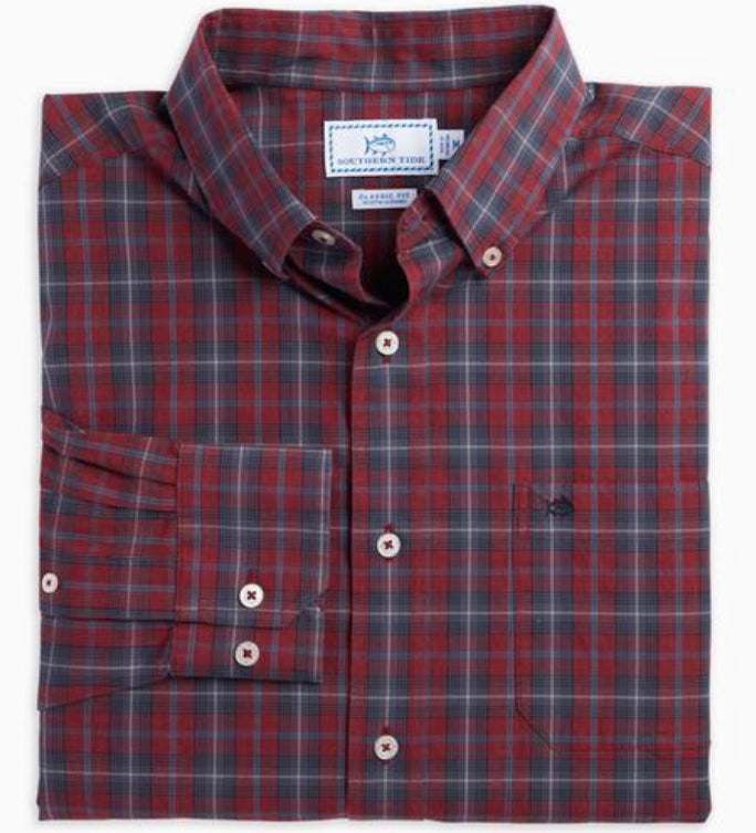 Southern Tide Skipjack Heather Plaid Sport Shirt 8393