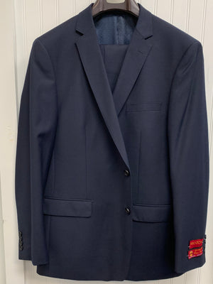 Mantoni Super 140 Wool Suit- 87140-3 (Navy Diamond Texture)
