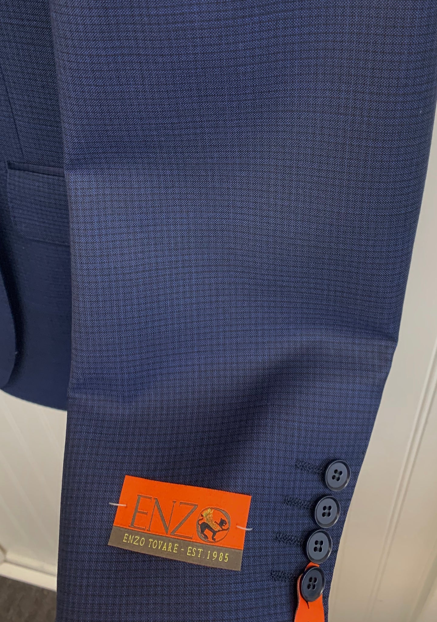 Enzo Super 150 Wool Suit- 84551-1 (Blue/Navy Windowpane)