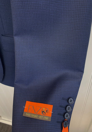 Enzo Super 150 Wool Suit- 84551-1 (Blue/Navy Windowpane)