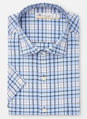 Peter Millar Sky Top Plaid Woven S/S Shirt MS19EW43SS