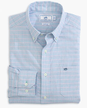 Southern Tide L/S Spacedye Guarded Gingham Sportshirt - 7747