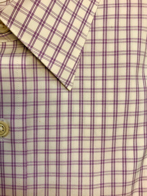 Giovanni's Modified (The Sterling) Spread Collar Double Bar Check Dress Shirt - Lavendar - 51