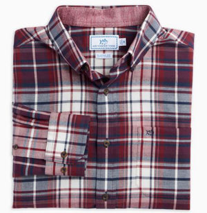 Southern Tide Flannel Purser Plaid Sport Shirt 8380