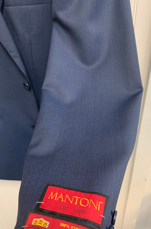 Mantoni Super 140 Wool Suit- 87158-1 (Textured Blue)