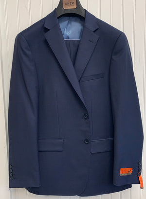 Enzo Super 150 Wool Suit- 84548-1 (Navy/Burgundy Windowpane)