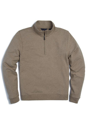 Scott Barber Heathered Pima Cotton Interlock 1/4 ZIP Mock