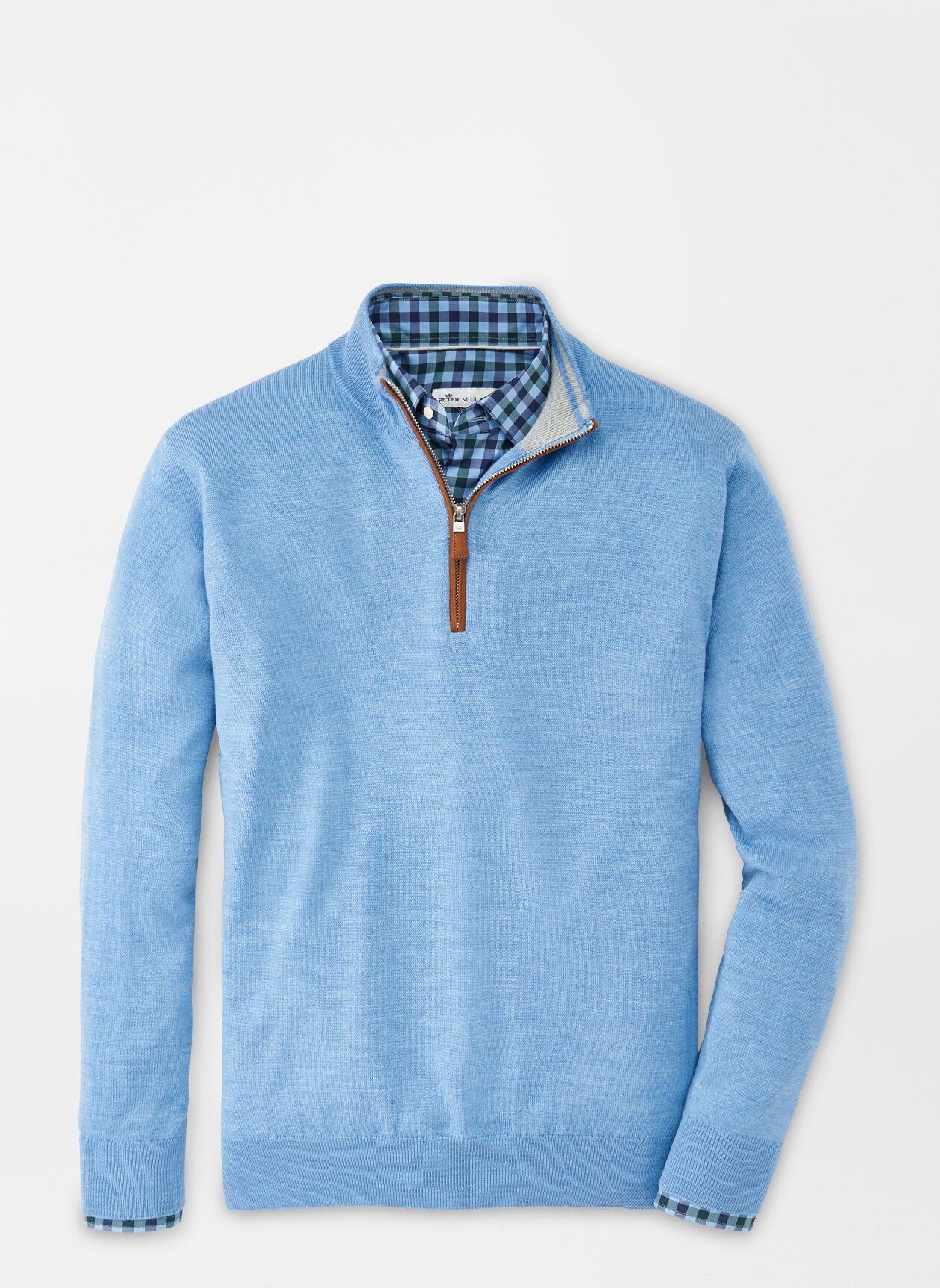 Peter Millar Crown Soft Suede Trim 1/4 Zip Sweater MF21S59