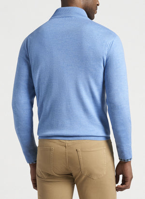 Peter Millar Crown Soft Suede Trim 1/4 Zip Sweater MF21S59