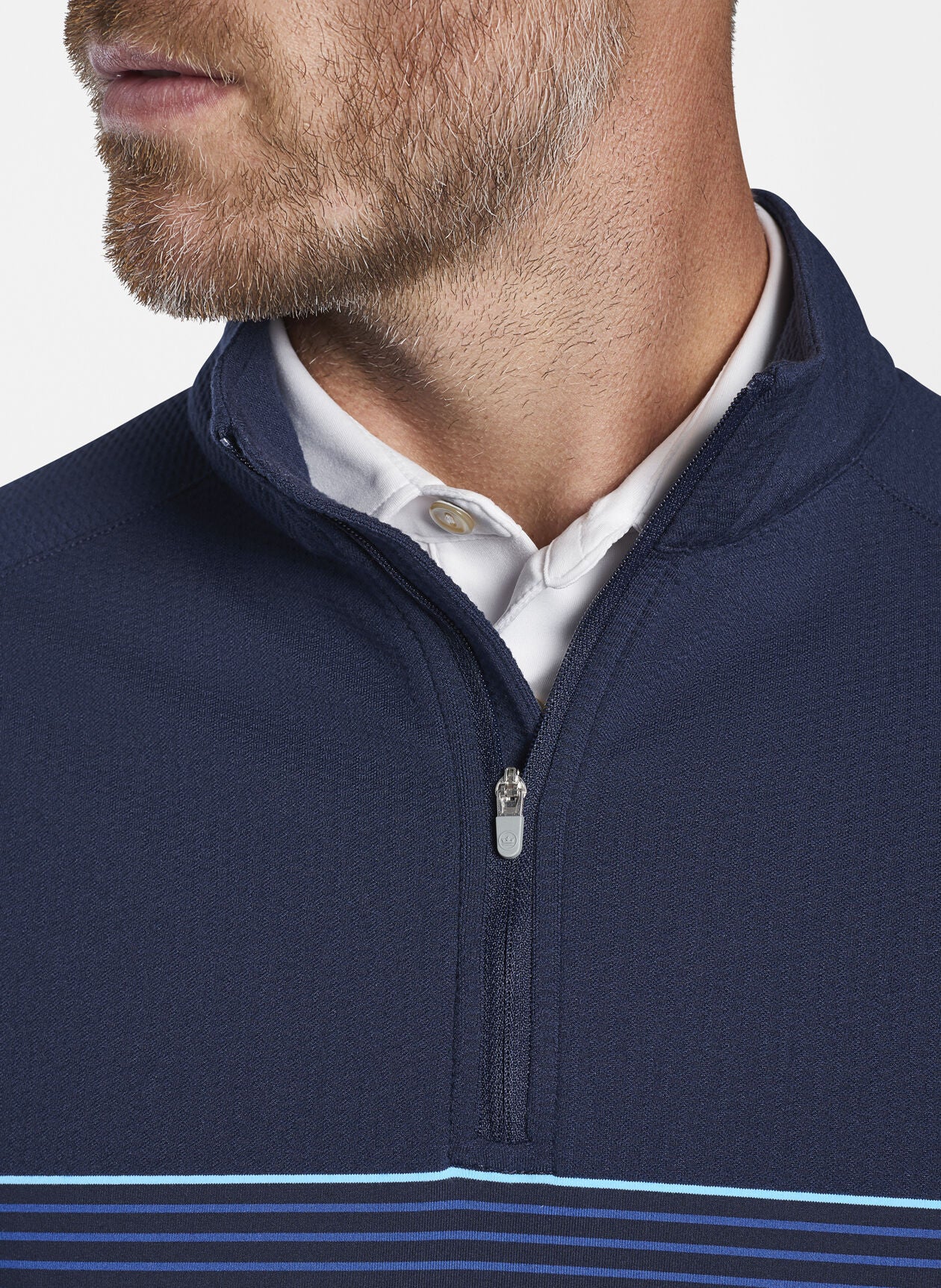 Peter Millar Perth Engineered Stripe Performance Quarter-Zip - MS21EK40G