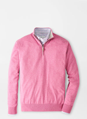 Peter Millar Crown Soft Cotton-Silk-Cashmere Quarter Zip Sweater- MS21S01