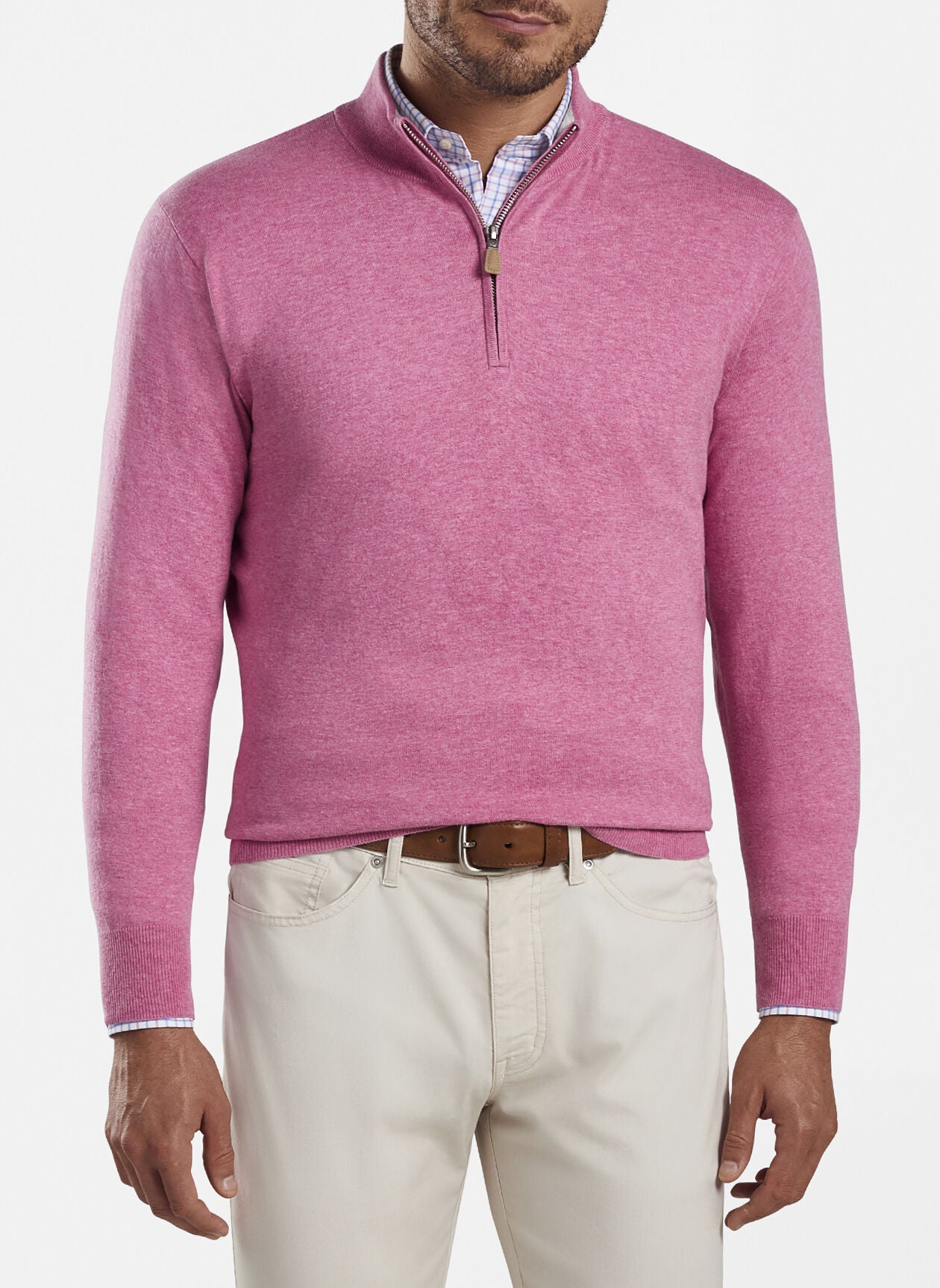 Peter Millar Crown Soft Cotton-Silk-Cashmere Quarter Zip Sweater- MS21S01