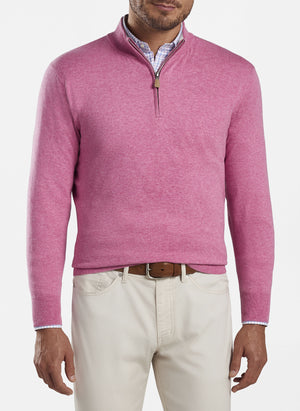 Peter Millar Crown Soft Cotton-Silk-Cashmere Quarter Zip Sweater- MS21S01