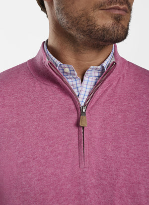 Peter Millar Crown Soft Cotton-Silk-Cashmere Quarter Zip Sweater- MS21S01