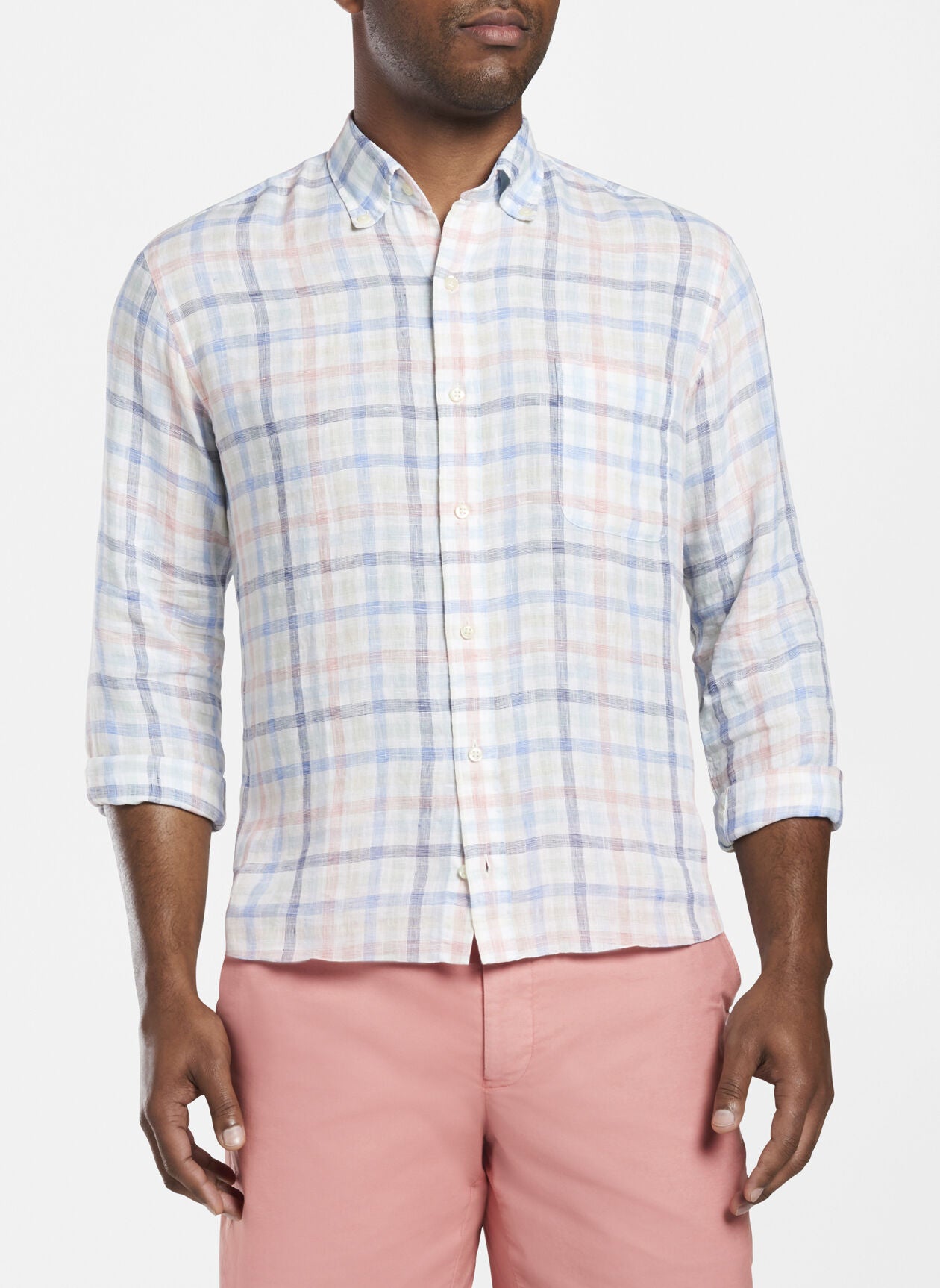 Peter Millar Silver Sands Linen Sport Shirt - MS21W80CVL