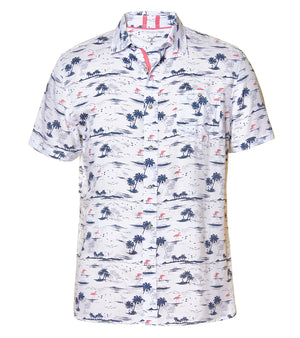 Nicoby Flamingo Beach Peach Buttondown Shirt NC23SA155