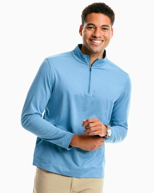 Southern Tide Backbarrier Heather Performance Quarter Zip - 8381