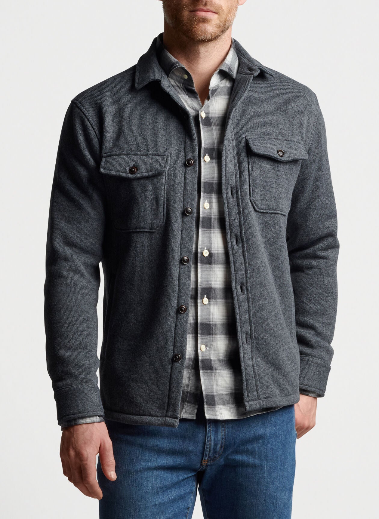 Sweater fleece hotsell shirt jacket