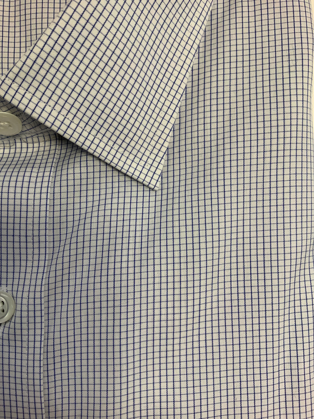 Giovanni's Modified Spread Graph Check Dress Shirt - Blue-12