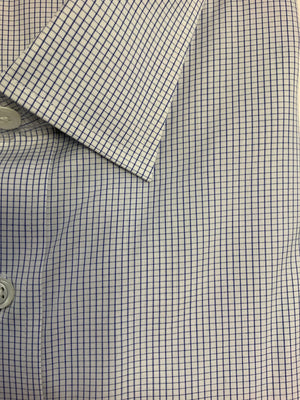 Giovanni's Modified Spread Graph Check Dress Shirt - Blue-12