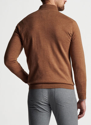 Peter Millar Autumn Crest Suede Trim 1/4 Zip Sweater - MF22S03