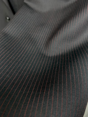 Calvin Klein Suit - (Black w/ Red Pinstripe)