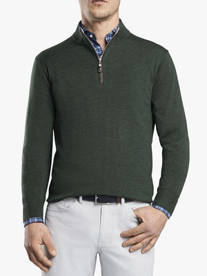 Peter Millar Crown Soft Nappa Trim Sweater 1/4 Zip Mf19S60