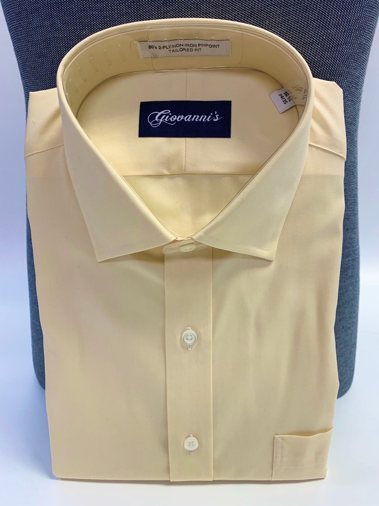 Giovanni's Modified Spread Pinpoint Dress Shirt - Ecru-09