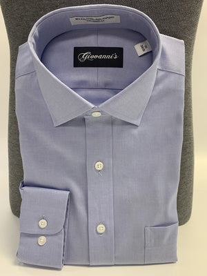 Giovanni's Modified Spread Collar (Tall) Dress Shirt - Blue-12