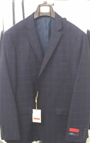 Mantoni Sport Coat Navy Maroon Windowpane M78780-1