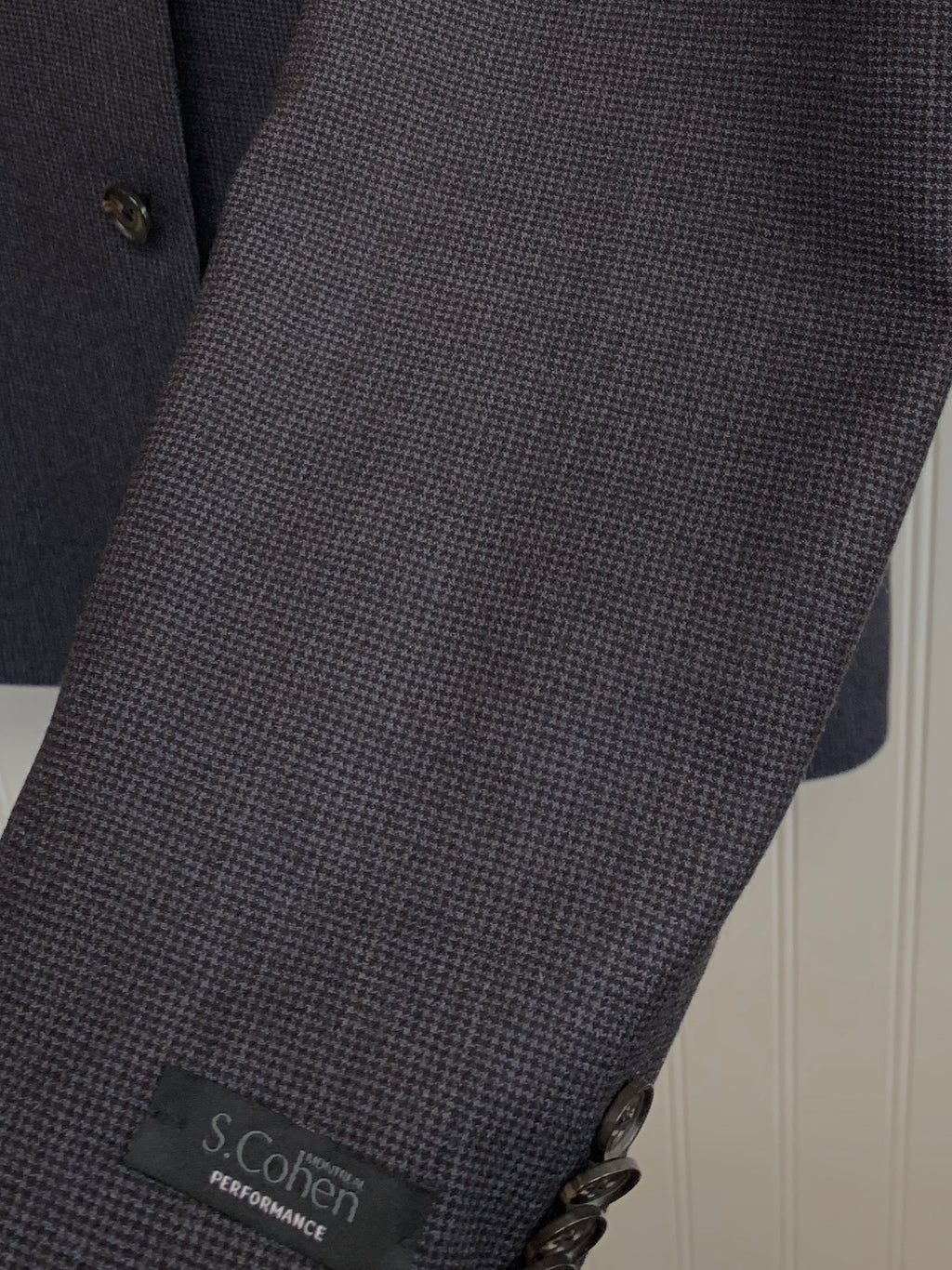 S. Cohen Performance Wool Suit- 89-1145 (Black/Blue Tweed)