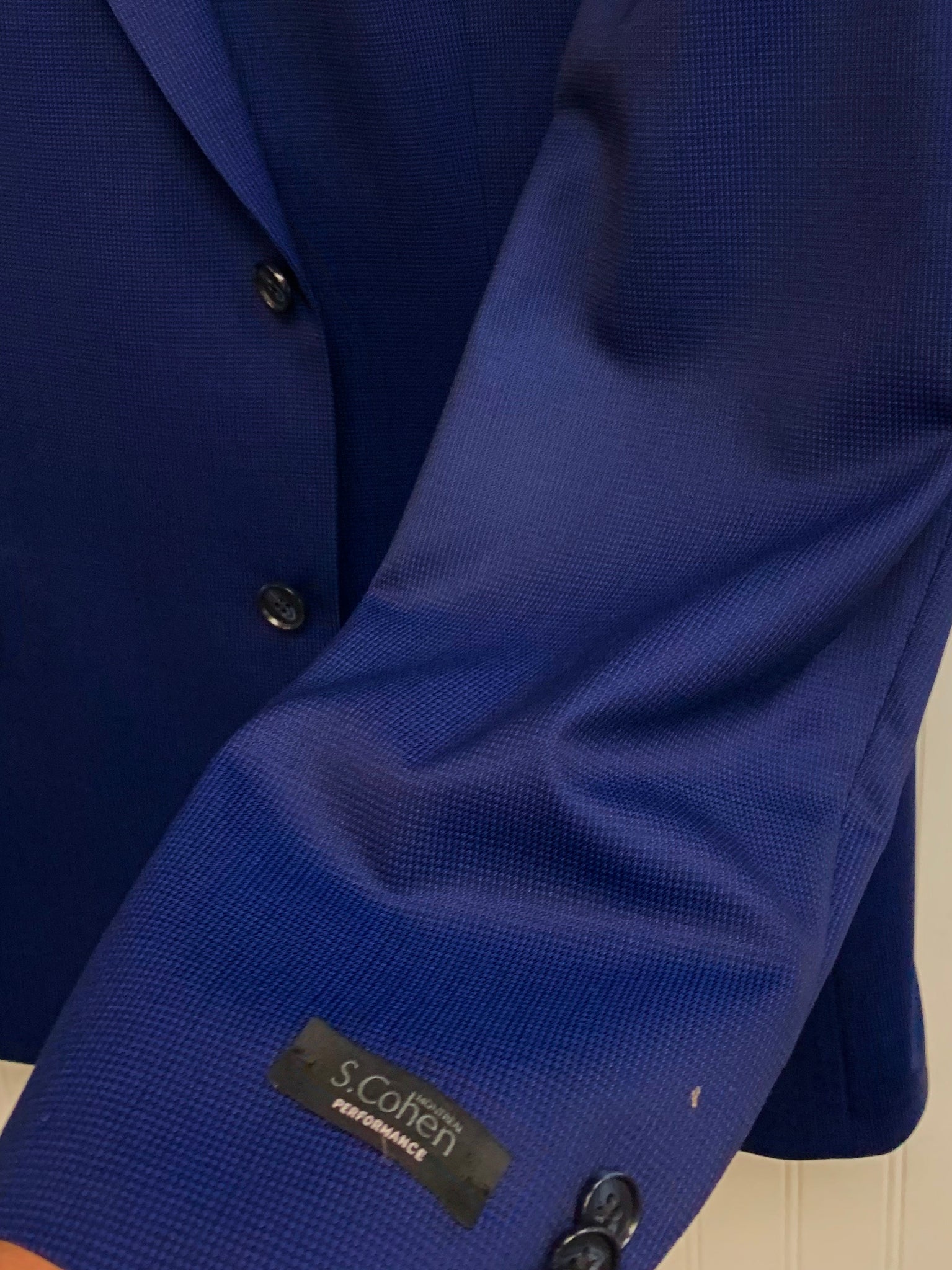 S. Cohen Performance Wool Suit- 89-1663 (Navy Microcheck)