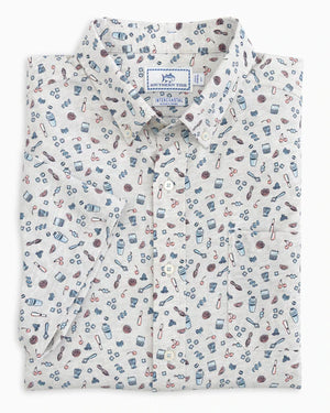 Southern Tide Short Sleeve IC Set the Bar High Heathered Sportshirt 8975