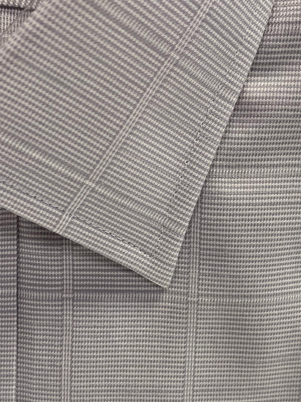 Giovanni's Modified Spread Slub Windowpane Dress Shirt - Gray -90