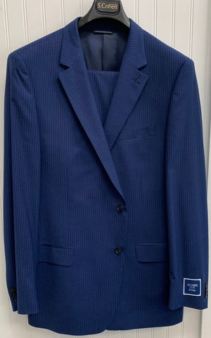 S. Cohen Prestige Wool Suit- 95-0863 (Blue Pinstripe)