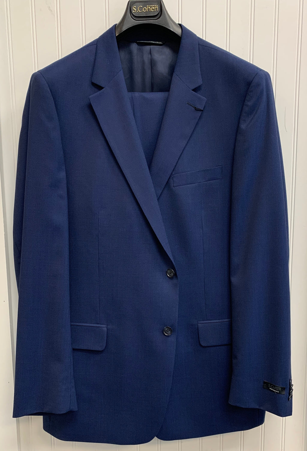 S. Cohen Performance Wool Suit- 89-1663 (Navy Microcheck)